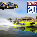 Travis Pastrana hoppar och sladdar med hans Subaru
